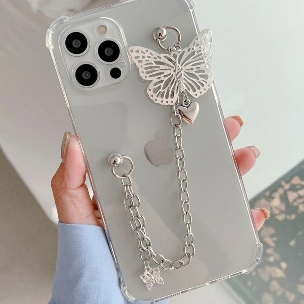 NewButterfly Decor Hand Strap Phone Case iphone 13 and 13 pro max